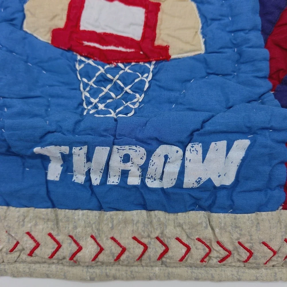 NEW Pottery Barn Kids Athletic Quilted Bedding SMALL SHAM Boys Basketball Theme